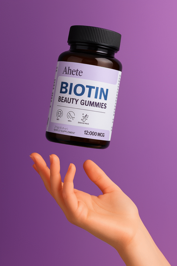 Biotin Gummies – Grape Flavor – Hair Growth Support & Scalp Circulation – 60 Capsules - Image 2