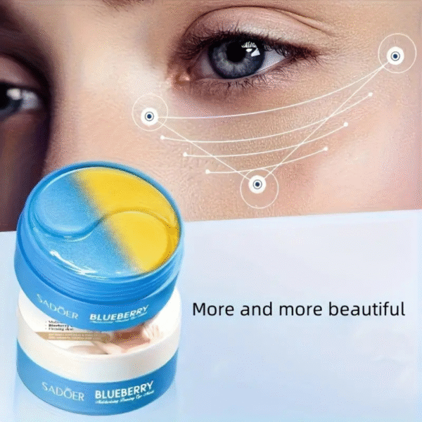 Collagen Eye Mask – Blueberry, Rose, Avocado, Pomegranate | Anti-Aging, Hydrating & Brightening Gel Patches - Image 3
