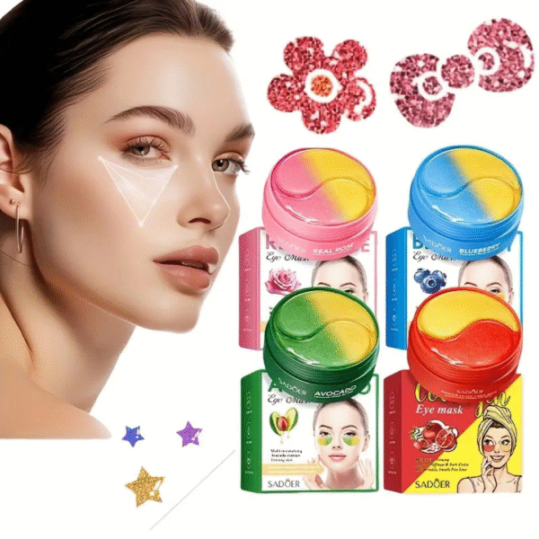 Collagen Eye Mask – Blueberry, Rose, Avocado, Pomegranate | Anti-Aging, Hydrating & Brightening Gel Patches - Image 6