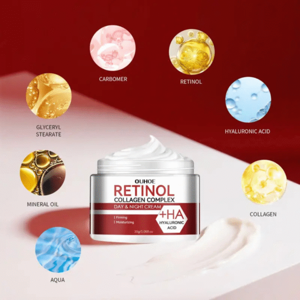 Retinol Moisturizing Cream (90g each) with Hyaluronic Acid, Collagen & Glycerin – Hydrating Face Cream for All Skin Types - Image 3