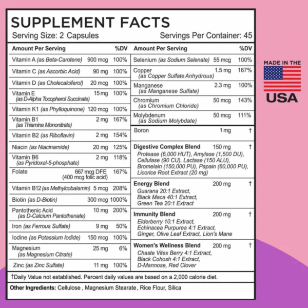 Women's Daily Multivitamin – 22 Essential Nutrients for Health & Vitality - Image 4