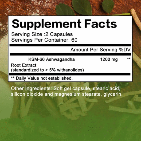 KSM-66® Ashwagandha – 1200mg Stress & Mood Support – 120 Capsules - Image 4