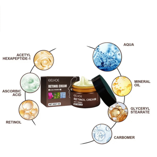 Retinol + Vitamin C Facial Firming Cream – 24 Hour Moisturizer with Sodium Hyaluronate – 30 g Each – Day & Night - Image 4