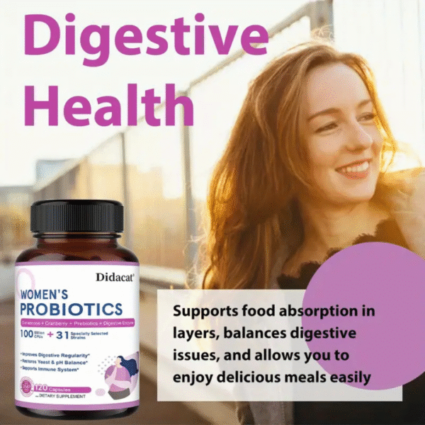 Women’s Probiotic Supplement with D-Mannose & Digestive Enzymes – 120 Capsules - Image 4