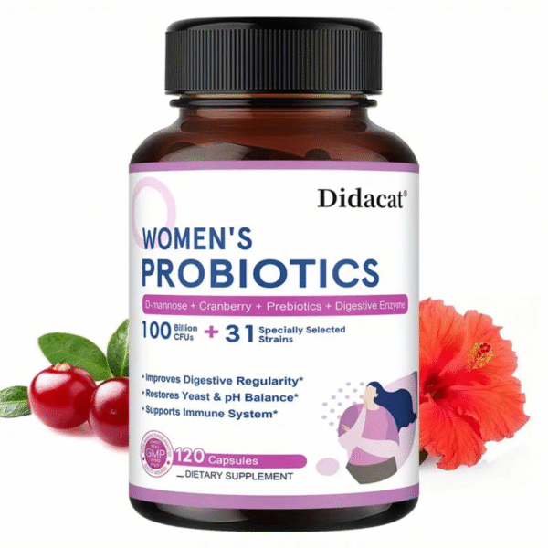 Women’s Probiotic Supplement with D-Mannose & Digestive Enzymes – 120 Capsules - Image 6