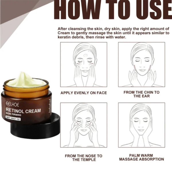 Retinol + Vitamin C Facial Firming Cream – 24 Hour Moisturizer with Sodium Hyaluronate – 30 g Each – Day & Night - Image 8